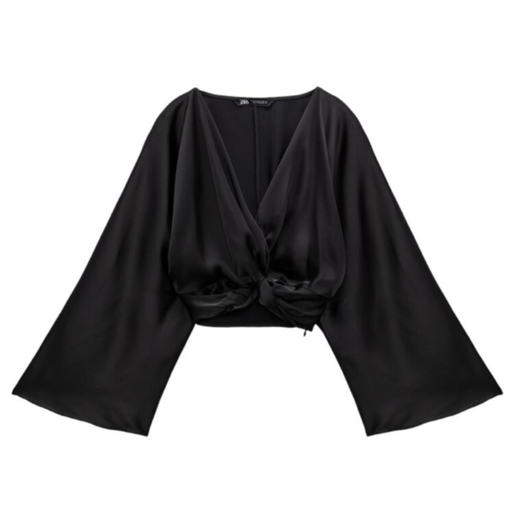 Silky Tie Crop Top